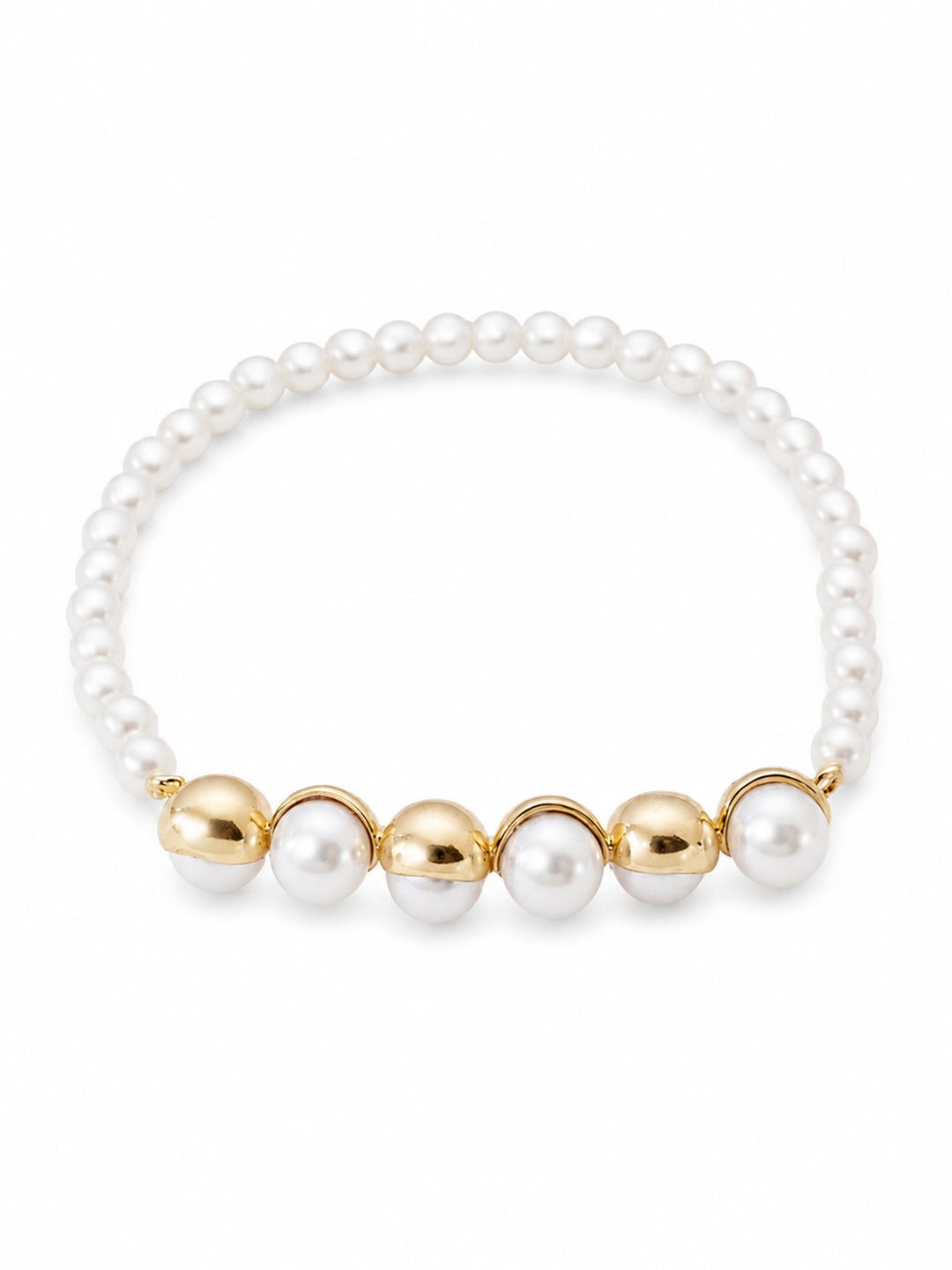 Renee pearl bracelet with gold-tone bead accents
