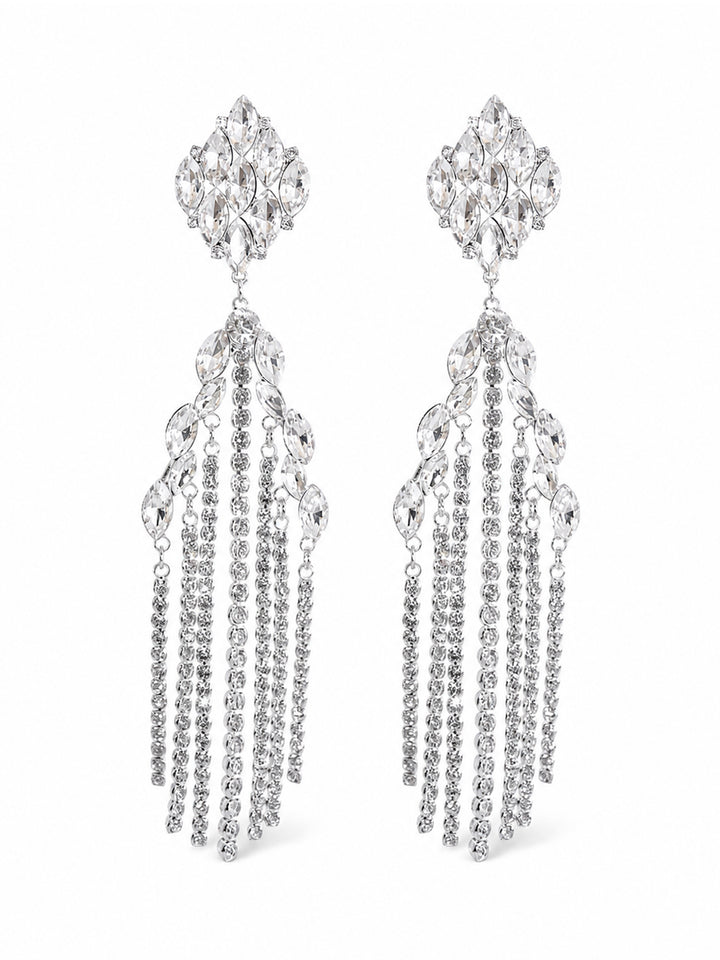 Rochel Crystal Chandelier Earrings Silver