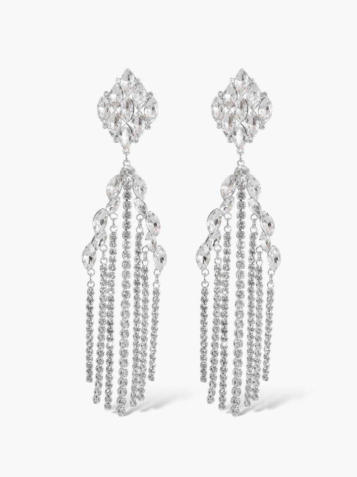 Rochel Crystal Chandelier Earrings Silver