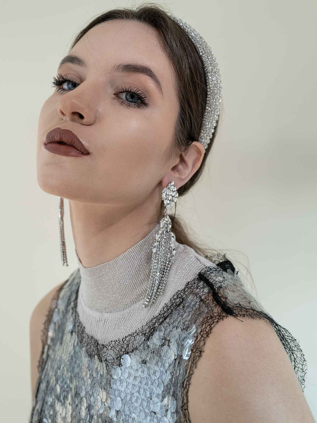 Rochel Crystal Chandelier Earrings Silver