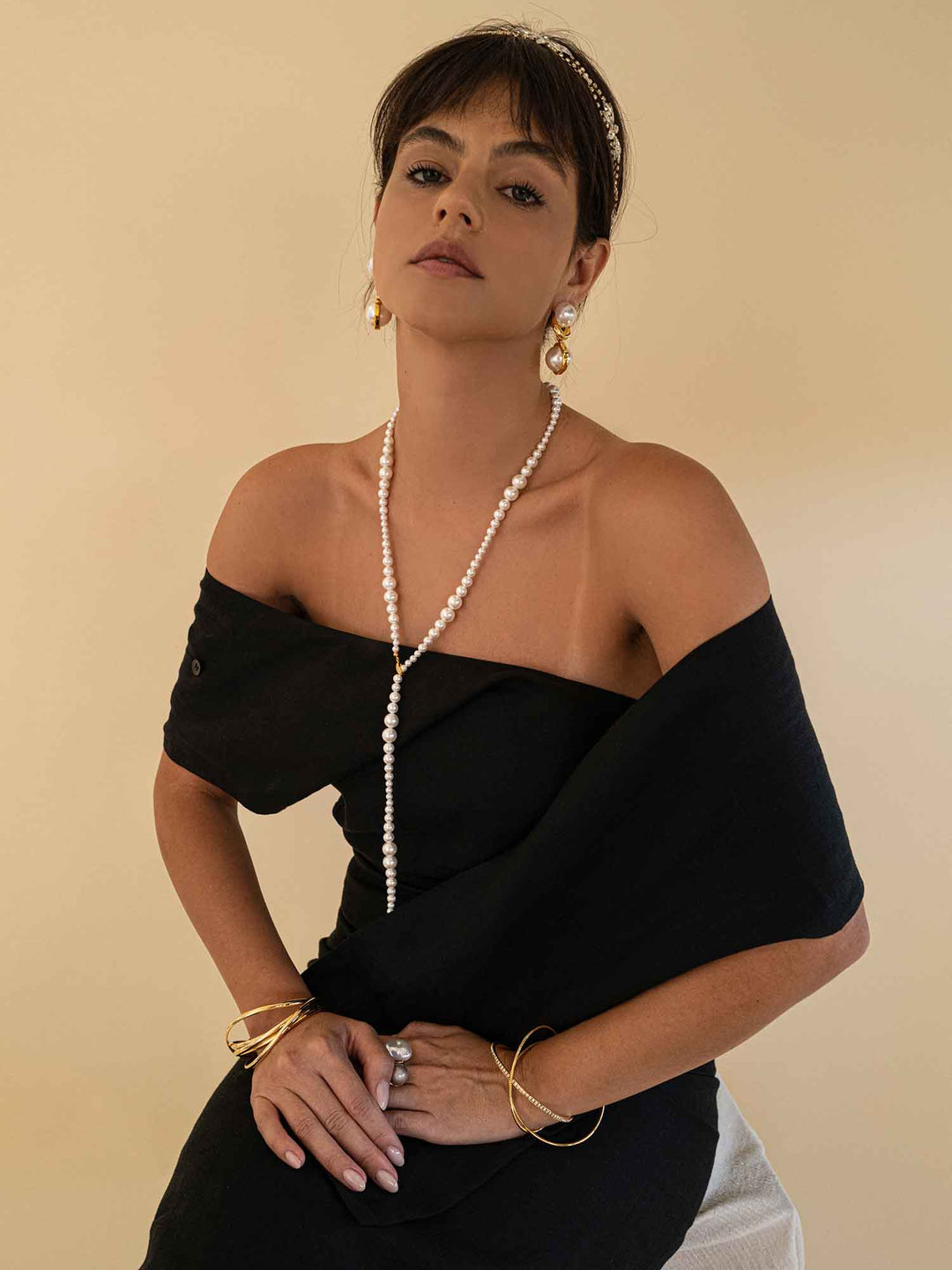 Collar largo de perlas Rosaline