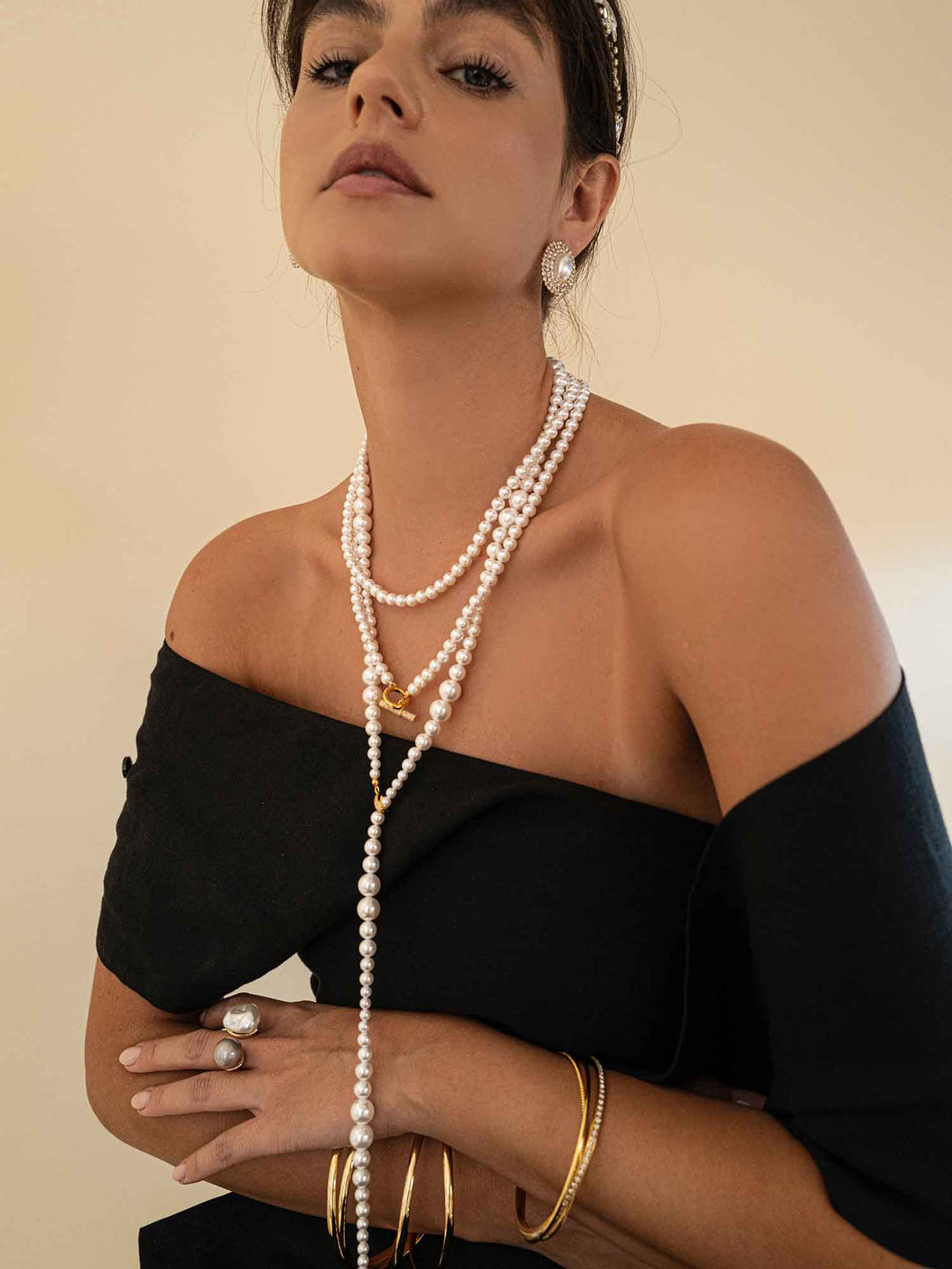 Collar largo de perlas Rosaline
