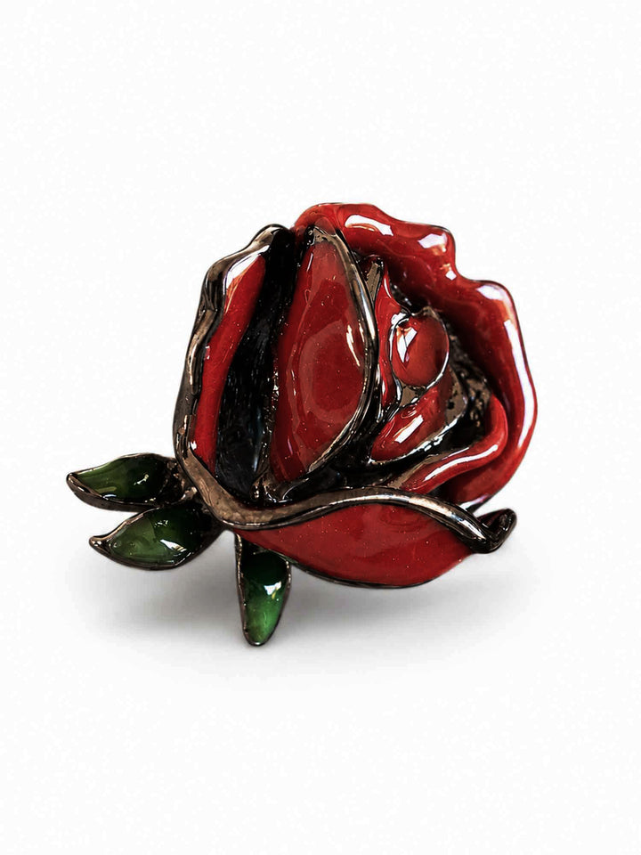 Rose Enamel Flower Ring
