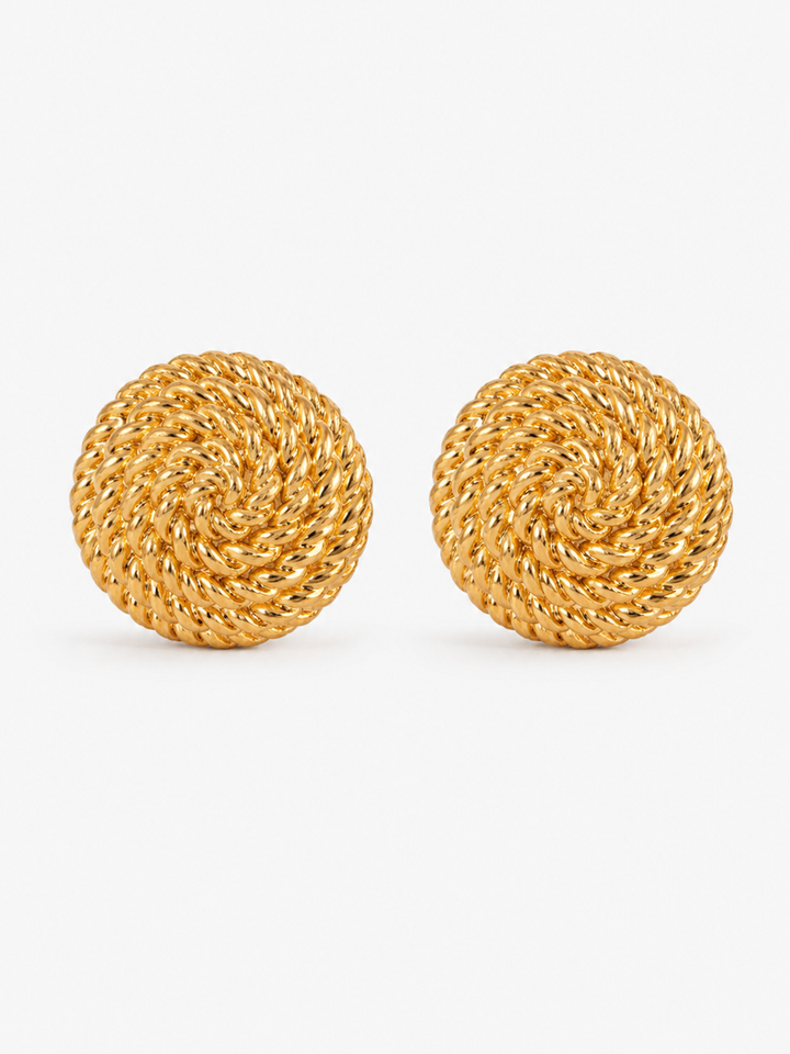 Round Misty Gold Earrings