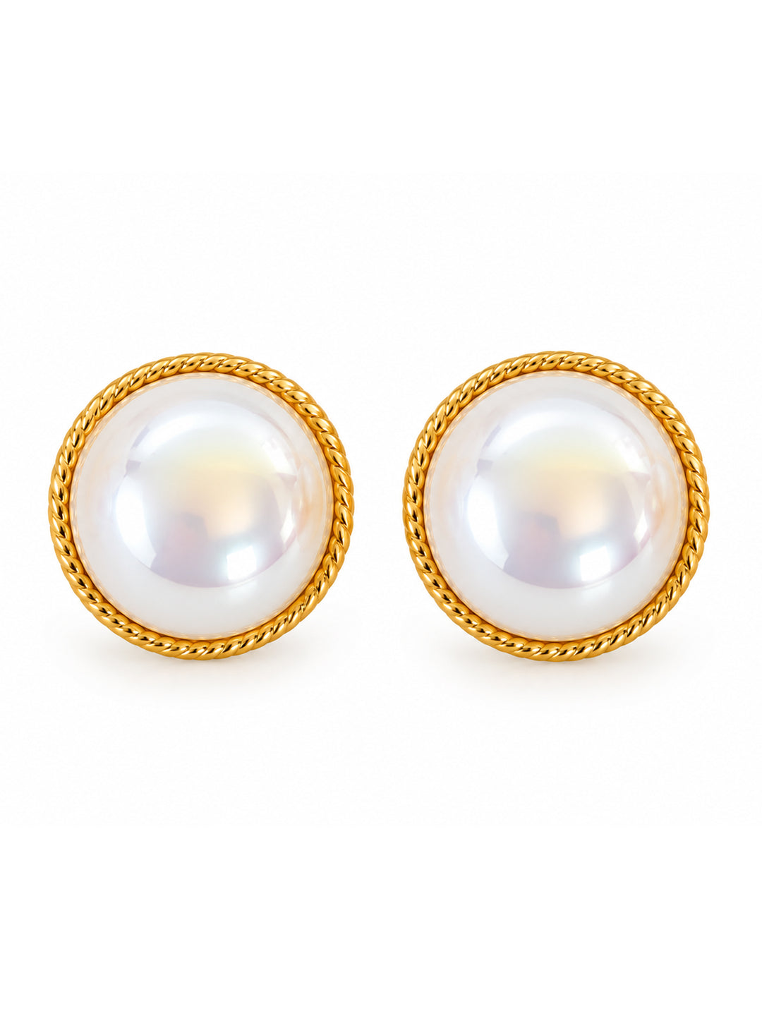 Sidonie Iridescent Pearl Stud Earrings - view 1