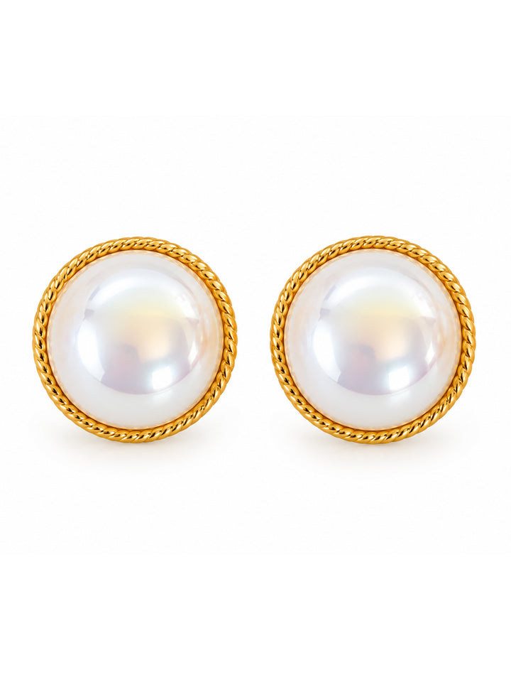 Sidonie Iridescent Pearl Stud Earrings - view 1