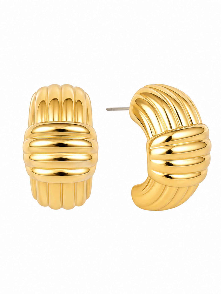Simplicity Crossed Lines Gold Earrings