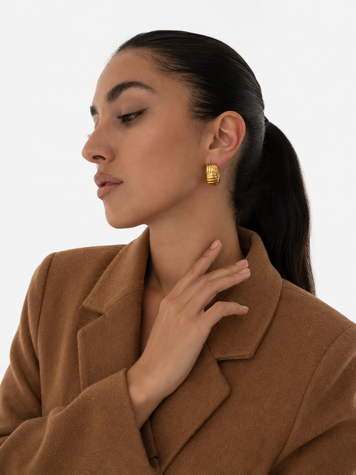 Simplicity Crossed Lines Gold Earrings