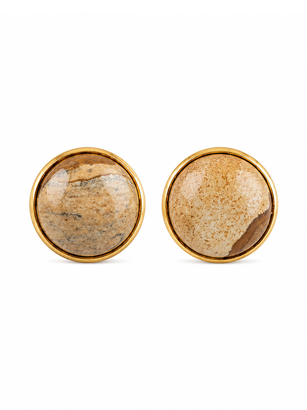 Siona stone earrings with round natural stone design