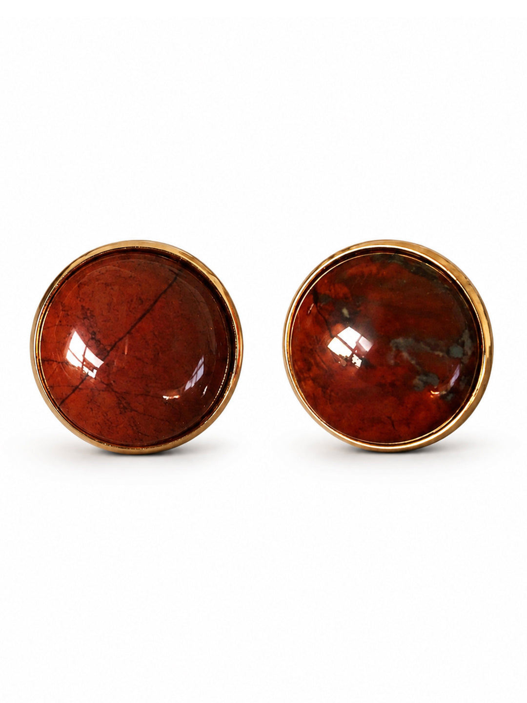 Siona stone stud earrings with gold-plated frame