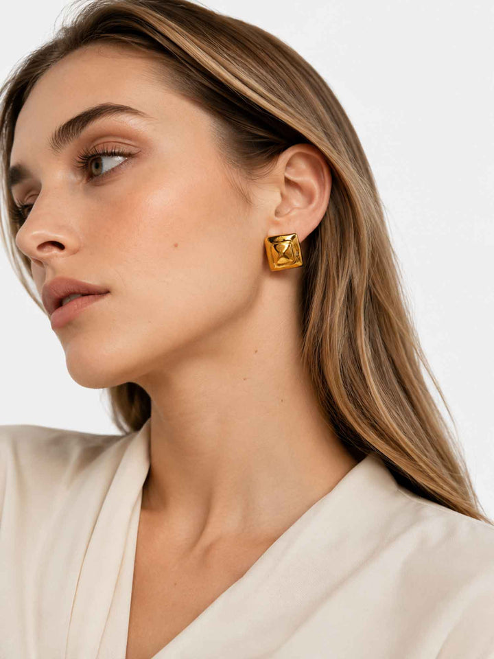 Treasure Square Gold Earrings