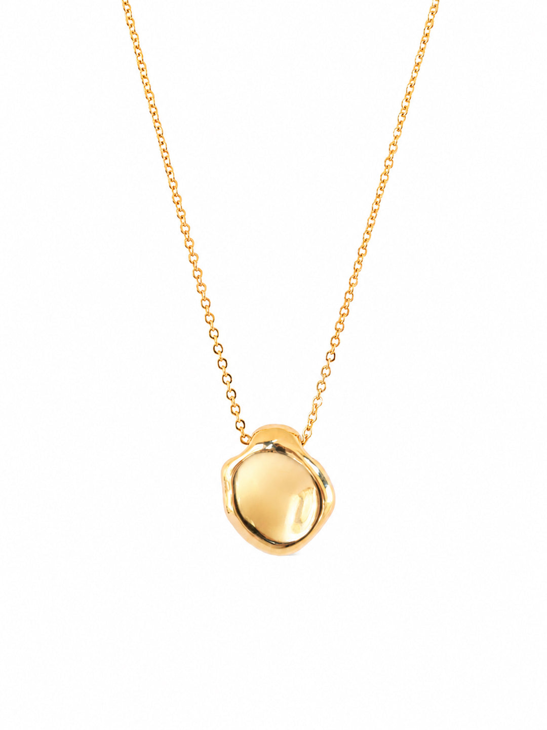 Ulelia sculptural gold pendant necklace with organic charm
