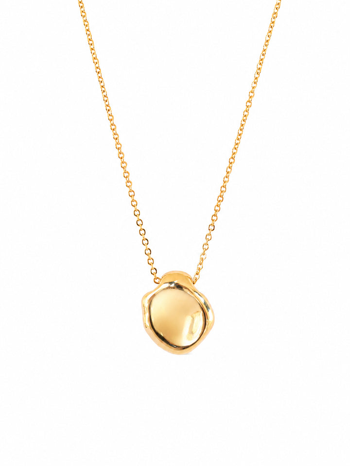 Ulelia sculptural gold pendant necklace with organic charm