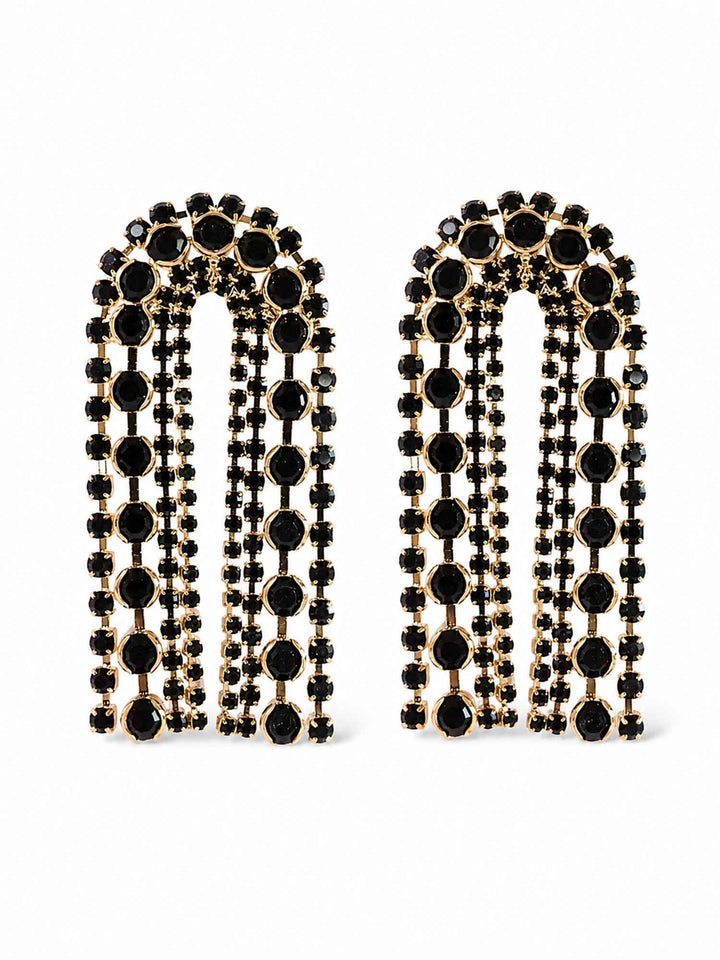Vega Black Crystal Arch Earrings