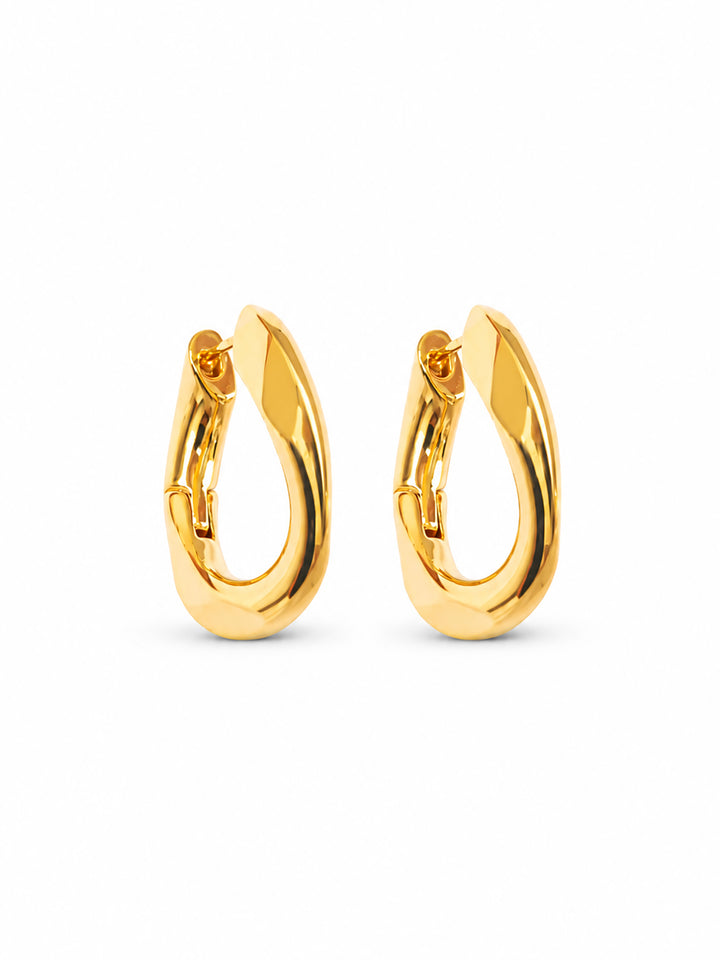 Whisper Oval Hoop Gold Earrings