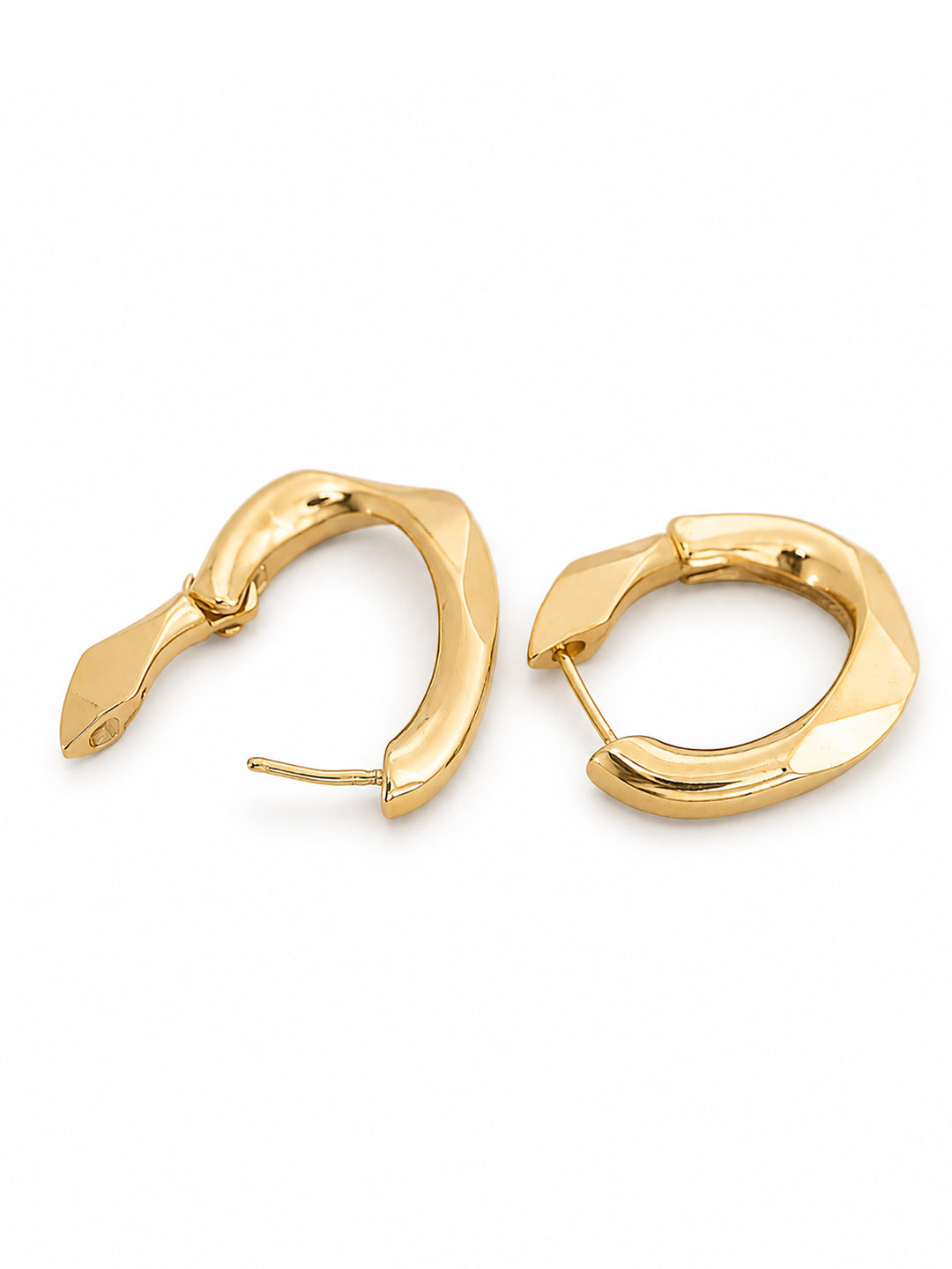 Whisper Oval Hoop Gold Earrings