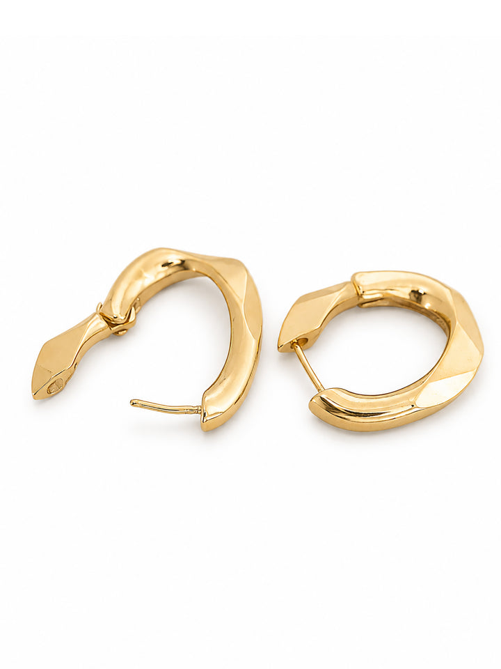 Whisper Oval Hoop Gold Earrings