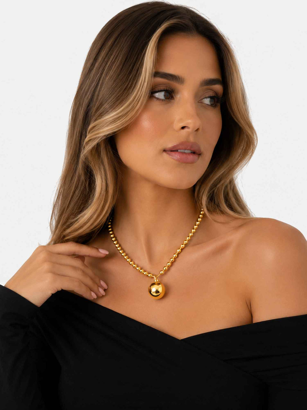 Yara Gold Ball Pendant Necklace