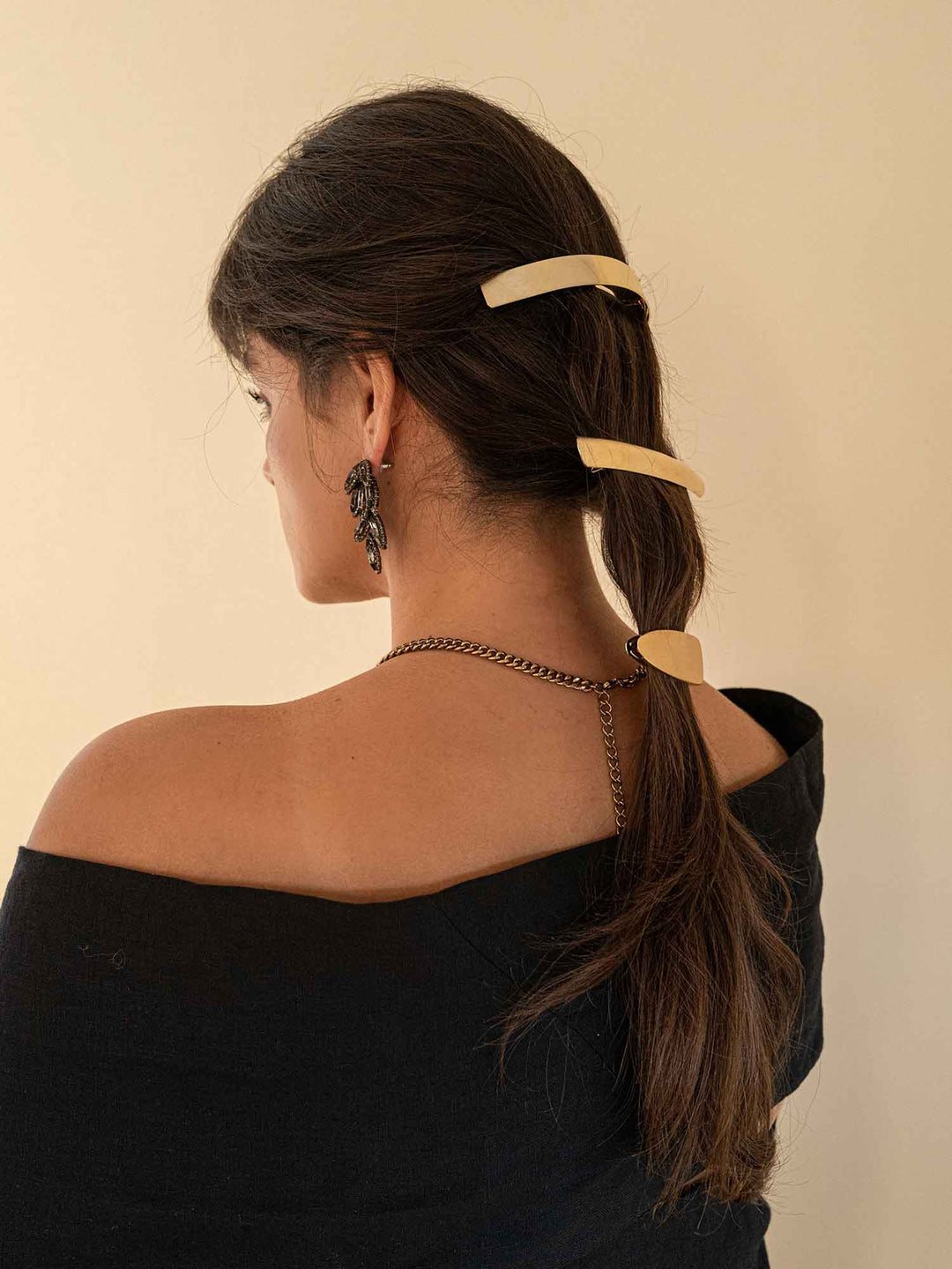 Yilia Matte Gold Barrette