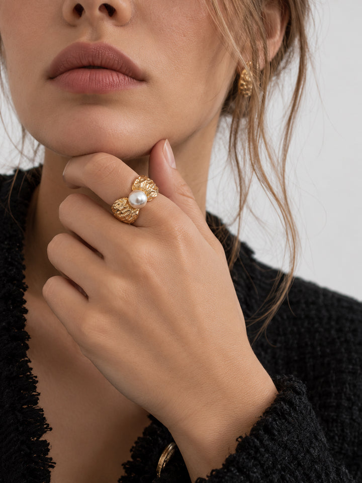 Ysoria Textured Pearl Ring - view 4