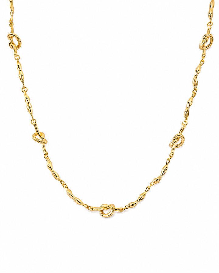Zelma gold knot chain necklace with organic link design