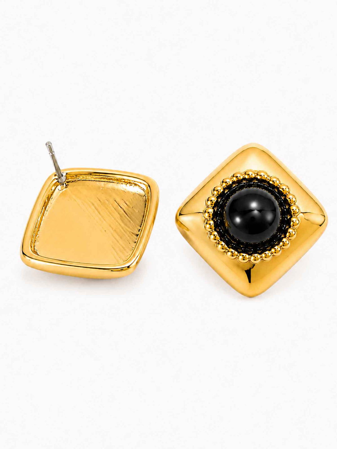 melina-midnight-black-acrylic-gold-stud-earrings-back-view