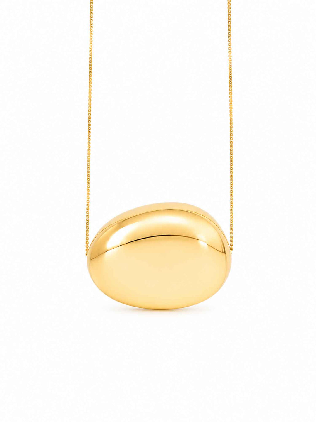 Paulina gold dome pendant necklace on white background