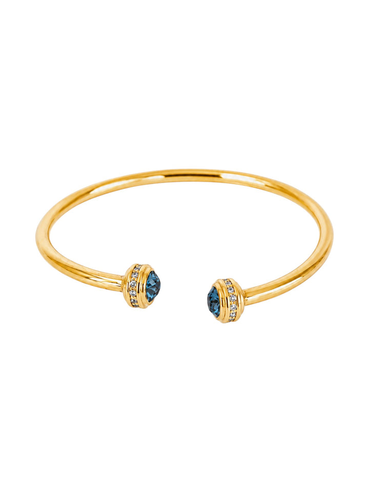 Philippa Blue Stone Gold Cuff Bracelet