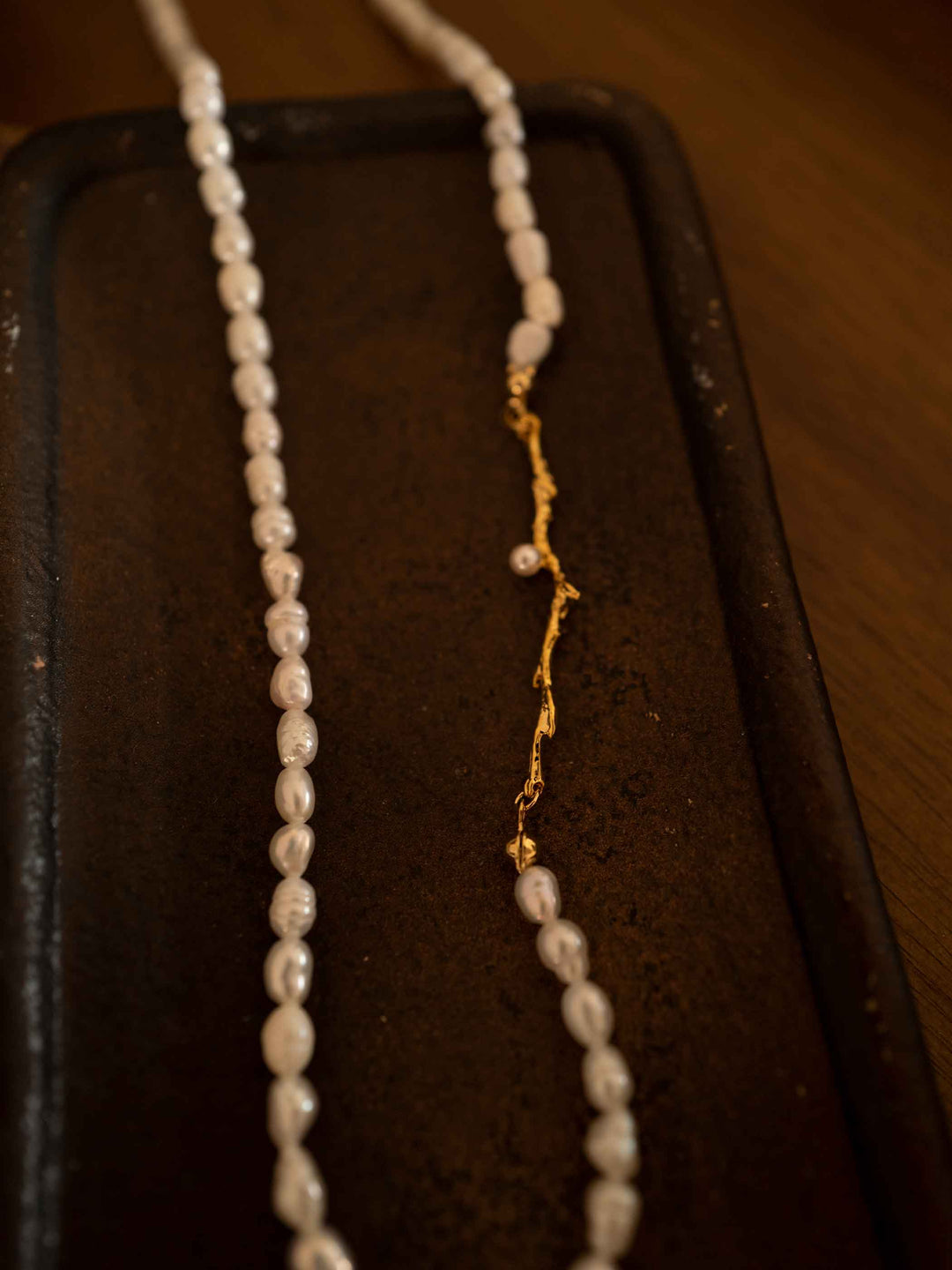 Collar Perlas cultivadas en agua dulce Ramas Oro